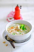 Cheese soup with croutons
