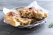 Focaccia with salt and rosemary