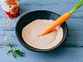 Red lentil cream with yoghurt