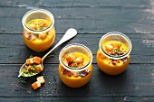 Pumpkin and ginger soup with apple