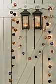 Decorative homemade fairy lights made from coffee capsules