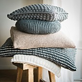 A stack of homemade cushions
