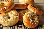 Flax seed and sesame seed bagels