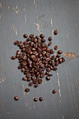 Coffee beans on a table