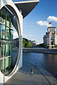 Berlin, the view of the government quarter from a bend in the River Spree