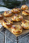 Almond filled pastries with saffron