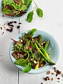 Asparagus salad with nuts and cranberry vinaigrette