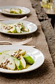 Avocado salad with pears and sunflower seeds