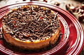 Winter cheesecake with chilli and grated chocolate
