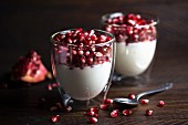 Greek yoghurt with pomegranate seeds