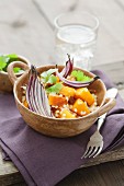 Couscous with butternut squash, roasted red onions and coriander