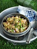 Potato salad with onions and capers