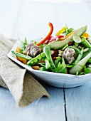 vegetable salad with cod liver