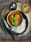 Meatball curry with rice