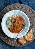 Chicken and apricot curry with rice (India)