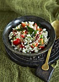 Yogurt rice with tomatoes and chilli peppers (India)
