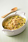 Courgette gratin with a breadcrumb crust