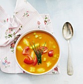 Vegetable soup with fresh tomatoes