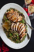 Spicy chicken breasts with orange and herb couscous