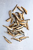 Fried smelts (seen from above)