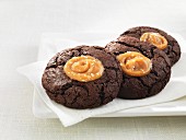 Chocolate biscuits with salted caramel
