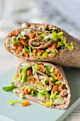 Salmon and cucumber wraps
