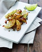 Oven-roasted potatoes with dill and limes