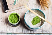 Matcha tea being prepared