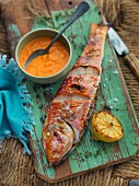 Grilled red mullet with paprika aioli