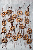 Salted pretzels with chocolate and sugar sprinkles as fun snacks