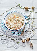 Traditional vegetable salad with mayonnaise for Easter (Poland)