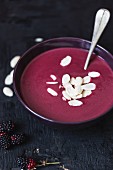 Blackberry soup with almonds