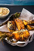 Grilled pineapple with dukkah