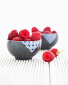 Bowls of raspberries