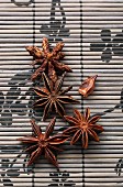 Star anise on a bamboo mat