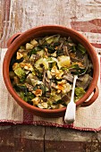 Buckwheat pasta bake with cheese and vegetables