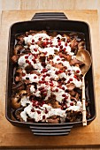 Lamb with spices, yoghurt and pomegranate seeds