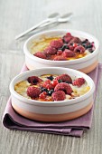 Two summer berry gratins
