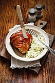 Pork knuckle with coleslaw