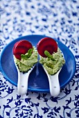 Avocado and cauliflower cream with beetroot