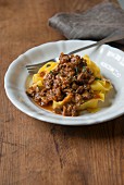Fettucine with a meat ragout