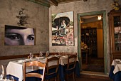 Pictures in a restaurant in Rome, Italy