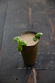 Tomato and soya smoothie with basil