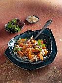 Sweet potato salad with Chinese cabbage and sesame seeds