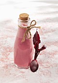 A beetroot smoothie with pomegranate juice and yoghurt