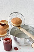 Fried doughnuts with jam