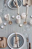 Rustic place setting with natural materials