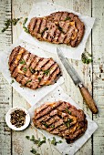 Char-grilled steaks