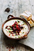 Potato soup with chorizo