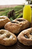 Rustic bread with pine nuts and roaemary